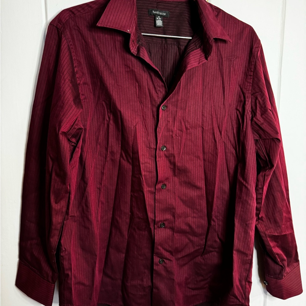Van Heusen Deep Red Striped Shirt